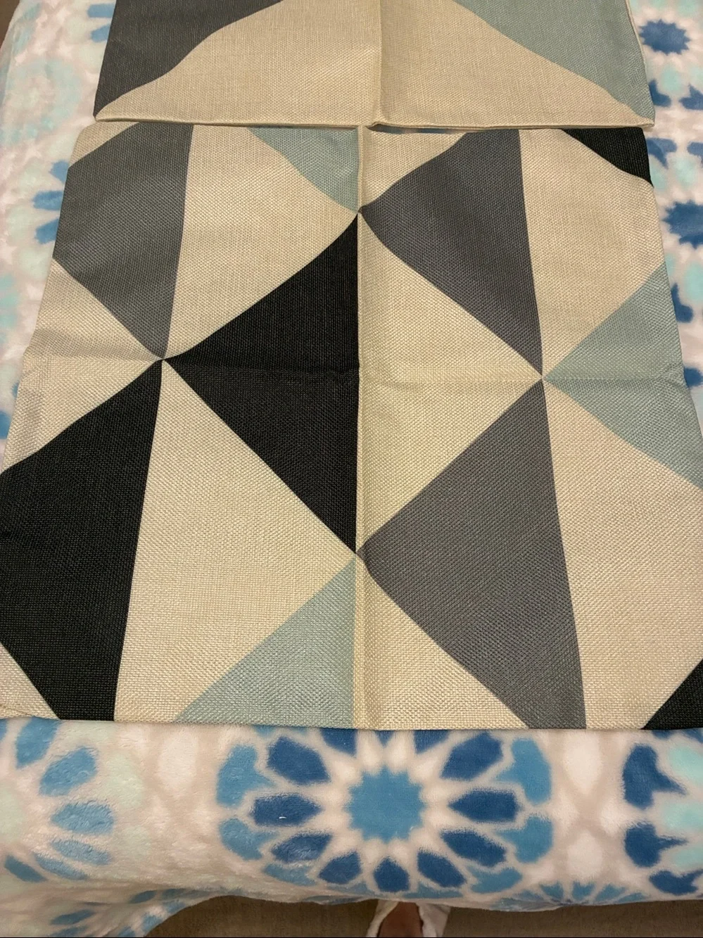 Two Textured Cream Decorative Pillow Covers